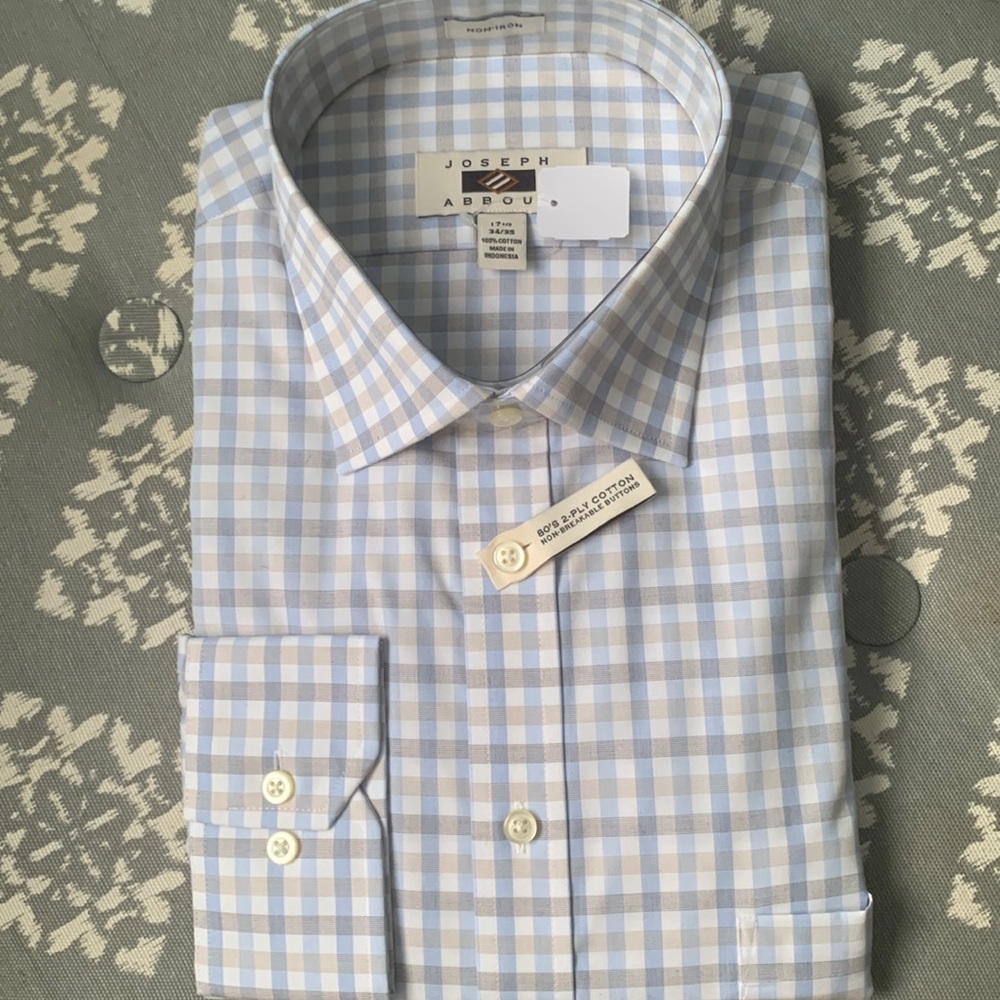 New Joseph Abboud Shirt 17 1/2 100% Cotton Shirt.